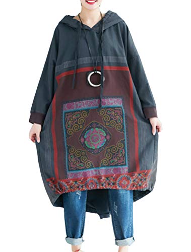 FTCayanz Damen Hoodie Kleid Pullover Oversize...
