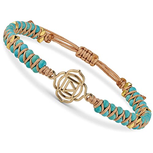 BENAVA Damen Yoga Armband Türkis Edelstein Perlen...
