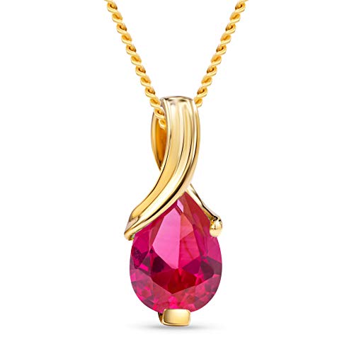 Miore – Gold Kette Damen mit 0.85 Ct Rubin in...