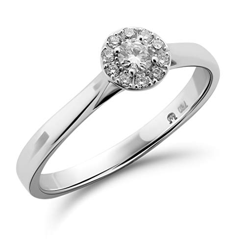 Orphelia Damen-Halo Verlobungsring 18 k (750)...