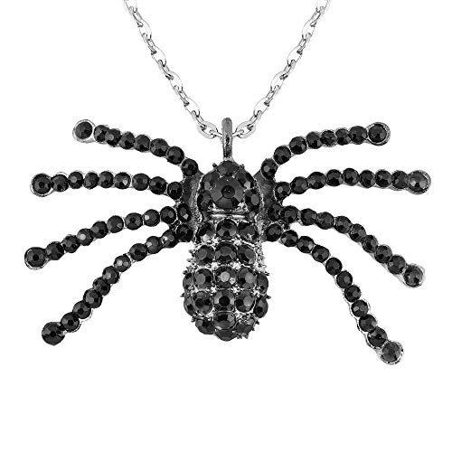 'BLACK STRASS SPIDER NECKLACE' -