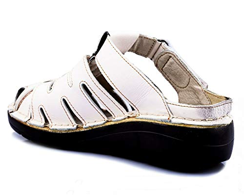 TMA 8891 Damen Sandaletten Leder weiß - EUR 40