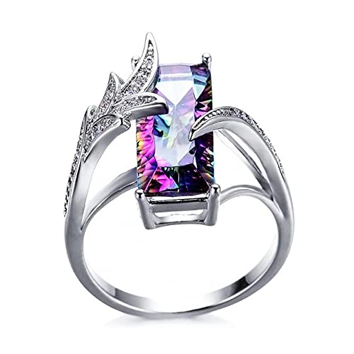 DJMJHG Mystic Topaz Edelsteinringe Pure 925...