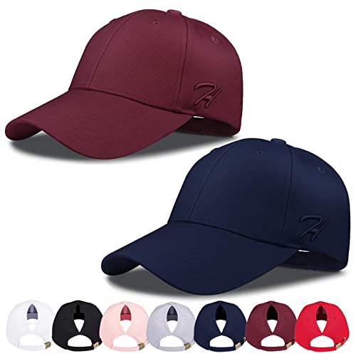 HASAGEI Baseball Cap Damen 2pcs Pferdeschwanz...