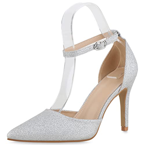 VAN HILL Damen Spitze Pumps Stiletto Party Schuhe...