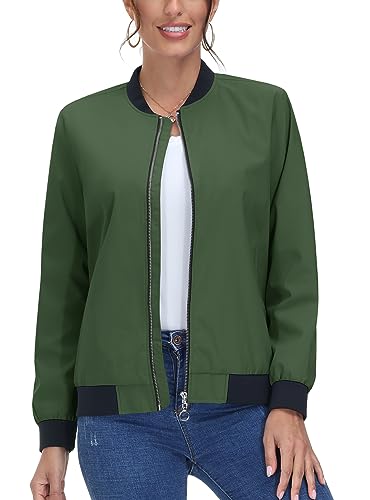 TACVASEN Damen Ladies Dünne Bomberjacke Sommer...