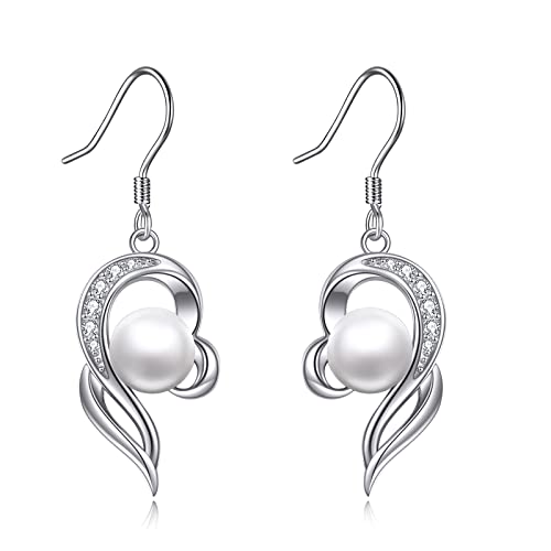Perlen Ohrringe für Damen 925 Sterling Silber...