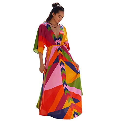 XIVISTO Damen Strandkleid Kaftan Lange...