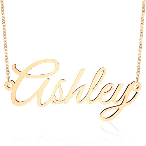 Easycosy Namenskette Personalisierte Kette, 18K...