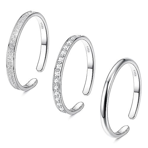 Adramata 3 Pcs Ring Silber 925 Damen Verstellbare...