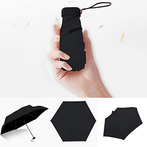 DJFEI Mini Regenschirm, Anti-UV Mini Reise...