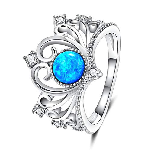 S925 Sterling Silber Ring klassischer Blauer...