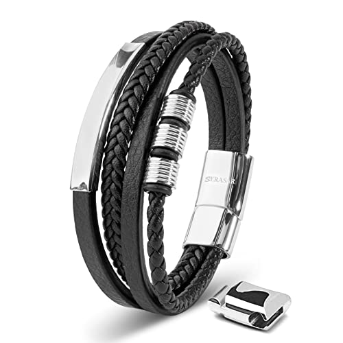 SERASAR Armbänder Herren Silber 23cm...