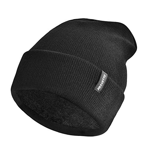 PRAVETTE Winter Beanie Mütze mit Warmfutter -...