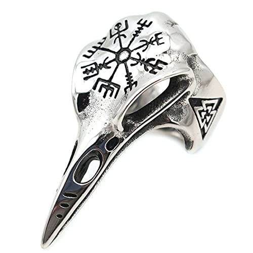 Odin Crow Skull Herrenring Gothic Edelstahl...