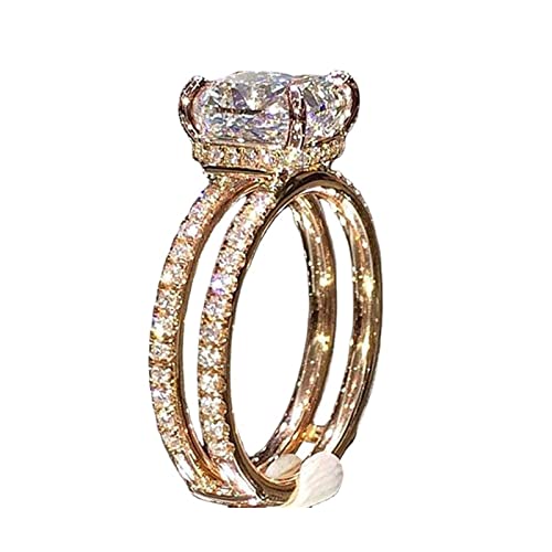 Frauen Ringe Damen 925 Sterling Rose Gold Morganit...