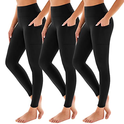 AMIYOYO Sport Leggings Damen mit Tasche High Waist...