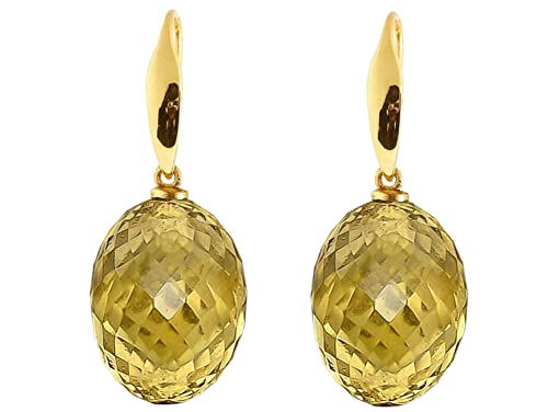 Gemshine Ohrringe mit 3-D goldgelben Citrin Ovalen...