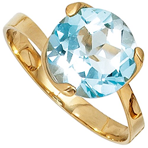 Jobo Damen Ring 585 Gold Gelbgold 1 Blautopas...
