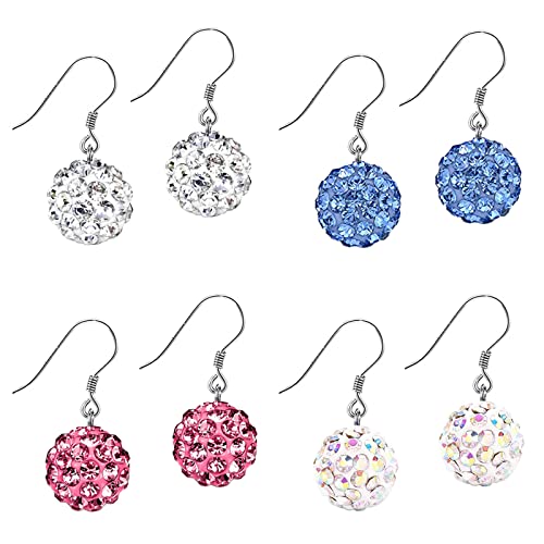Bo Win 4 Paare 925 Sterling Silber Ohrringe Silber...