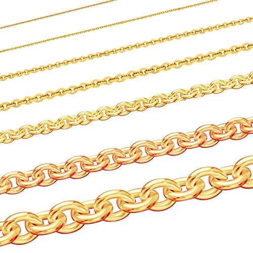 Massive Edle Goldkette Ankerkette Rund Halskette 8...