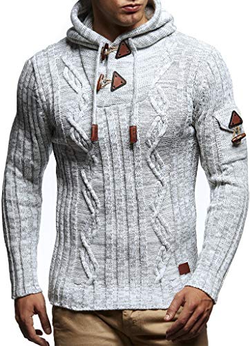 Leif Nelson Herren Strickpullover mit Kapuze...
