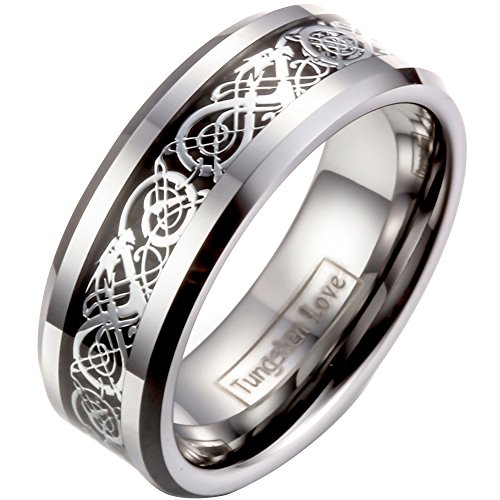 JewelryWe Schmuck Herren Wolframcarbid Ring Band...