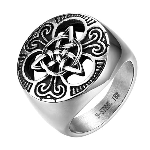 JewelryWe Schmuck Herren-Ring, Edelstahl...
