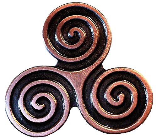 Anstecknadel mit 3 keltischen Spiralen aus Emaille...