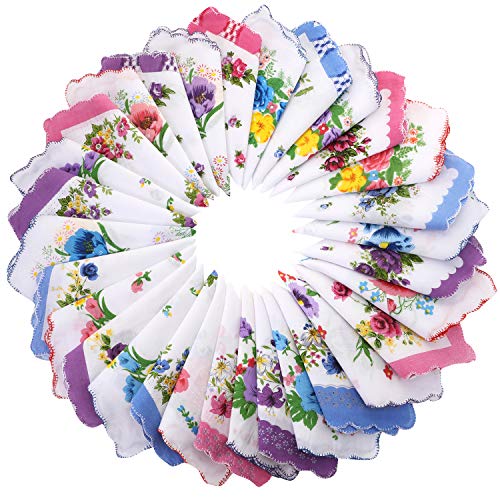 30 Stück Damen Taschentücher aus Baumwolle mit...