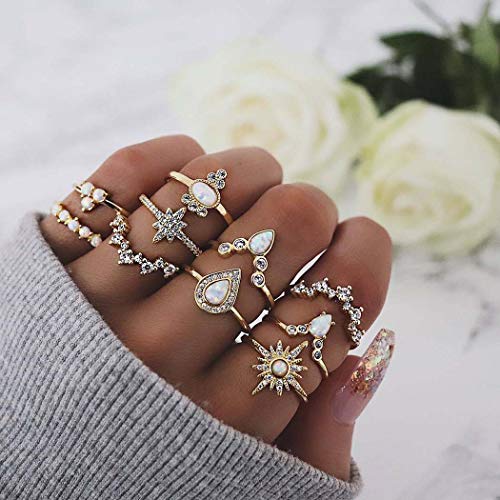 Simsly Vintage Gold Knuckle Rings SetEdelstein...