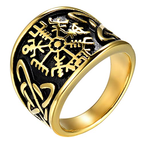 JewelryWe Schmuck Herren-Ring Edelstahl Vintage...