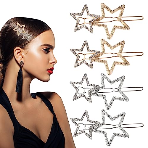 4 Stück Star Hair Clips Aushöhlen Stern...