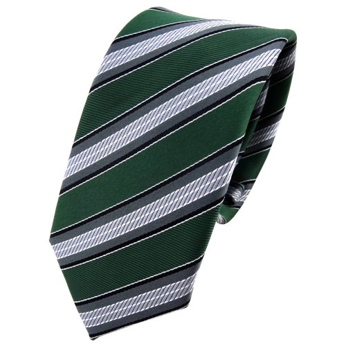 TigerTie - schmale Designer Krawatte in grün...