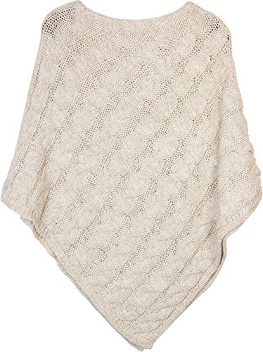 styleBREAKER Strick Poncho mit Zopfmuster,...