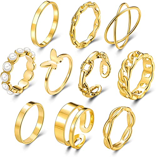 Vintage Gold Knuckle Ringe Set für Frauen...
