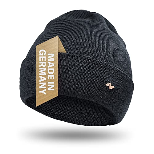 NYTTED® Merino Mütze in Anthrazit 100% feinste...