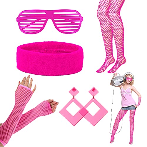 LAMEK 5 Tlg 80er Jahre Kleidung Damen Neon Party...