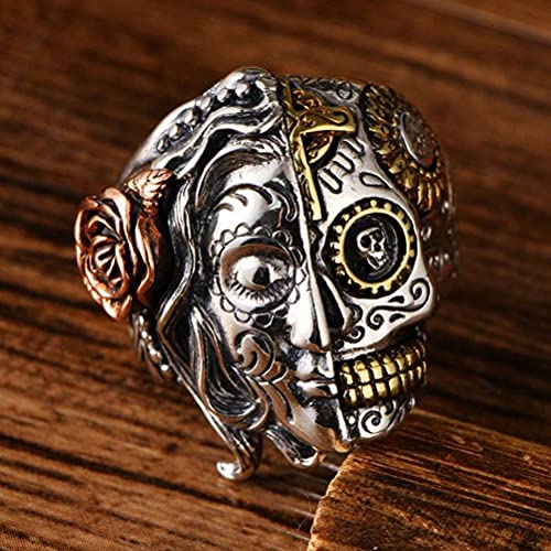 SIWAN Retro-Ring S925 Sterling Silber Doppelseitig...