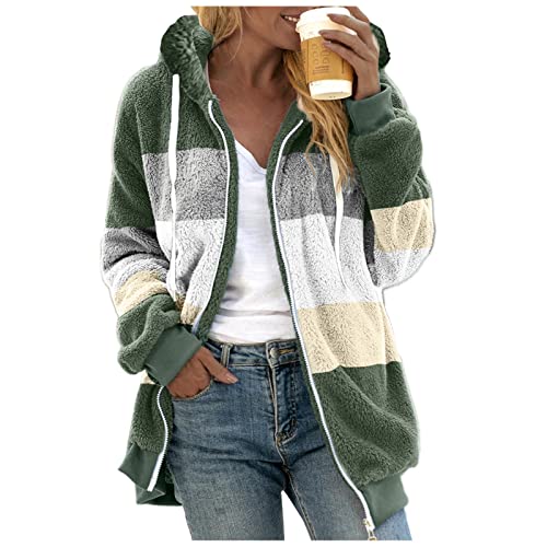 HHOP Weste lang Damen mit Kapuze übergangsjacke...