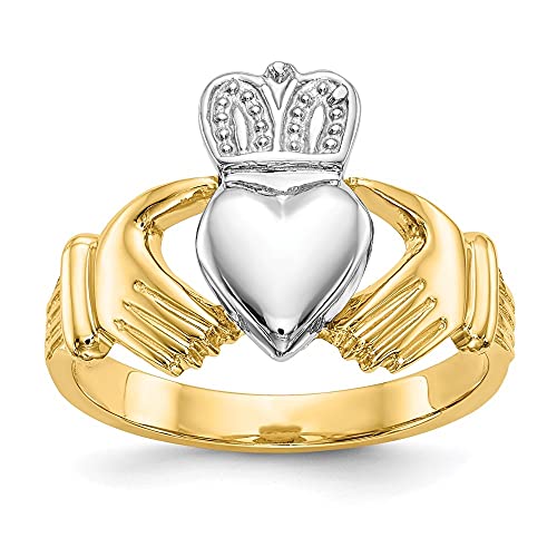 Claddagh-Ring für Damen, 14 Karat Gold,...