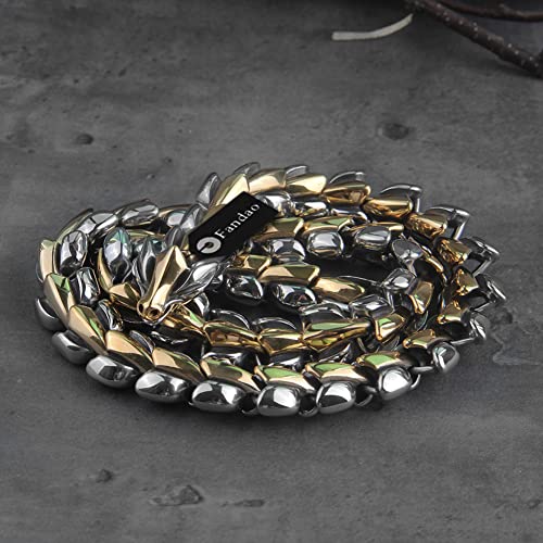 Fandao Herren Drachenschuppen Dragon Skelett Punk...
