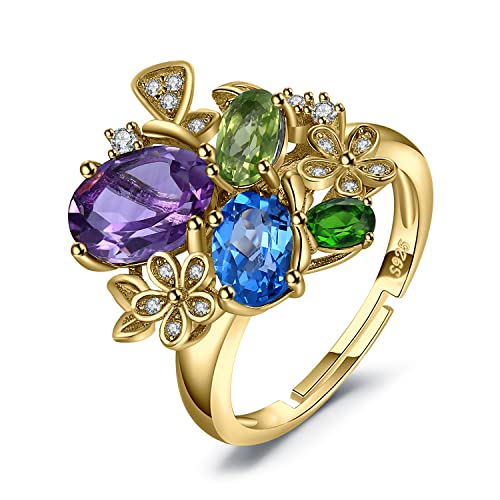JewelryPalace Ring Blume Echt Edelstein Topas...