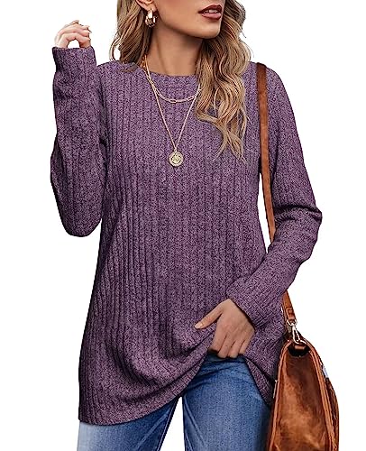 Jescakoo Damen Pullover Casual Rundhals...
