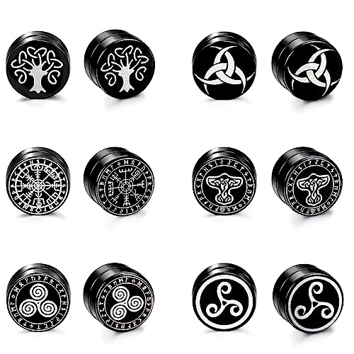Adramata 6 Paare Ohrringe Magnet Herren Edelstahl...