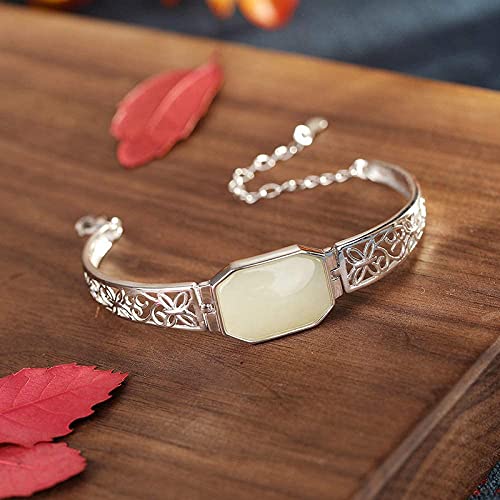 YSWG Womens Armreif, 925er Silber Inlaid Hetian...