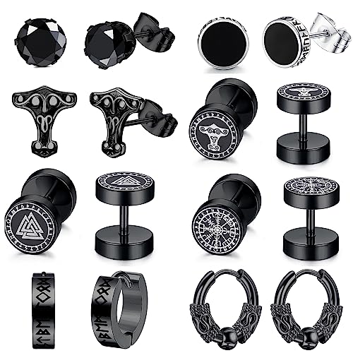 MILACOLATO Edelstahl Ohrringe Herren Set,8 Paar...