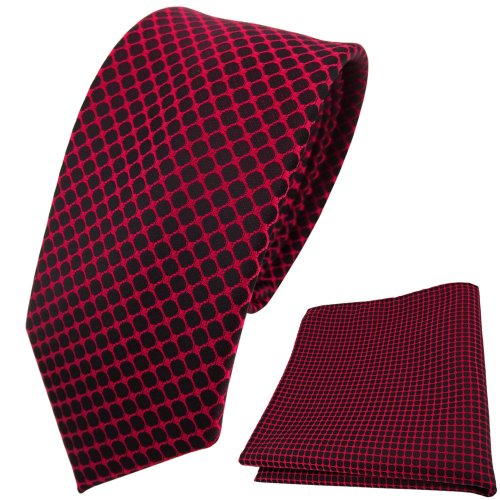 TigerTie schmale Designer Krawatte + Einstecktuch...