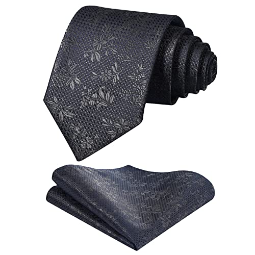 FAIMO Herren Krawatte Grau Elegant Blume Krawatte...
