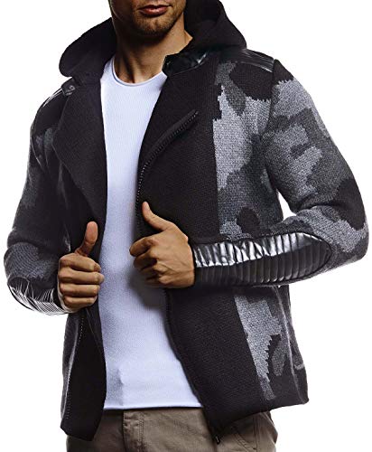 Leif Nelson Herren Strickjacke mit Kapuze...